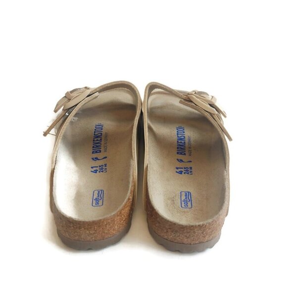 Birkenstock Mens Size 8 Arizona Birko-Flor Sandals Desert Soil Gray Taupe Camo main image 5